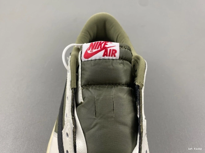 1st Kicks Shoes 1 OLIVE SCOTT OG MEDIUM JORDAN TRAVIS DM7866-200 X LOW AIR 0818